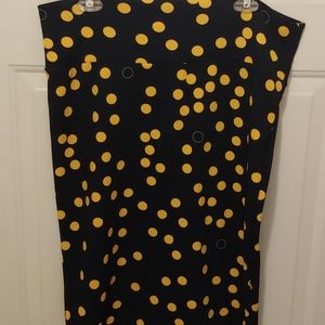 Lularoe Cassie skirt Navy w/ yellow